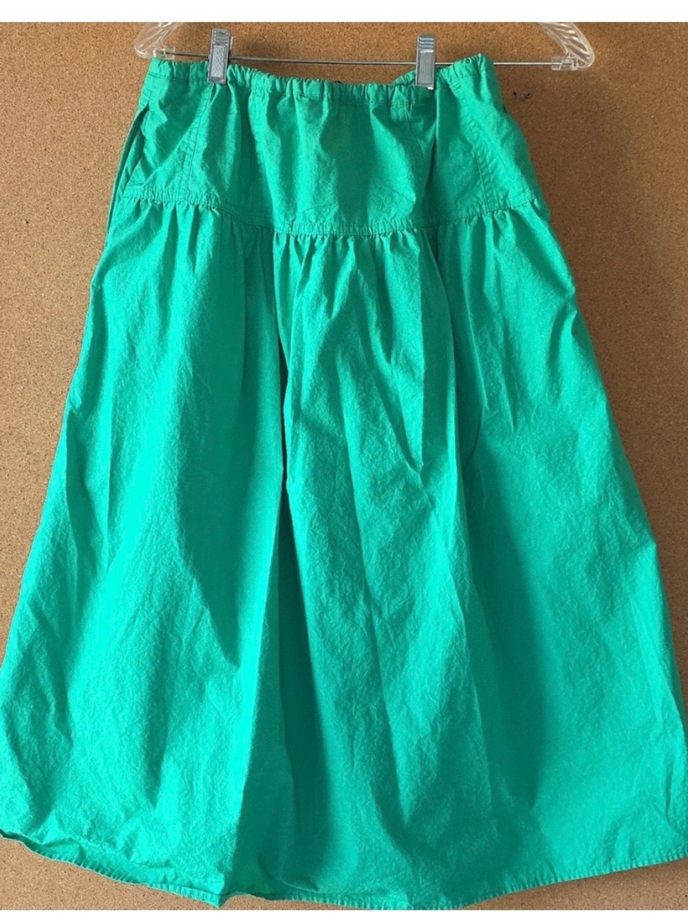 Banana Republic Bright Green Midi Skirt with Drawstring Waist . imperial jade . - Picture 3 of 12